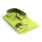 Amedeo Exclusive // Reversible Cuff Button-Down Shirt // Florescent Green (L)