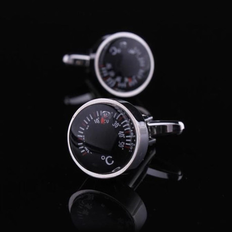 Exclusive Cufflinks Gift Box // Silver + Black Temperature (Fully Functional) (OS)
