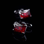 Exclusive Cufflinks + Gift Box // Exclusive Silver + Burgundy Squares