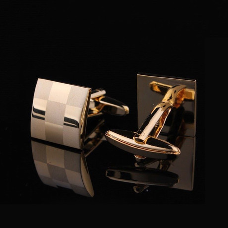 Exclusive Cufflinks + Gift Box // Gold Squares