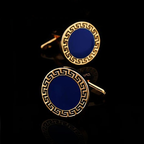 Exclusive Cufflinks Gift Box // Gold + Blue Circles (OS)