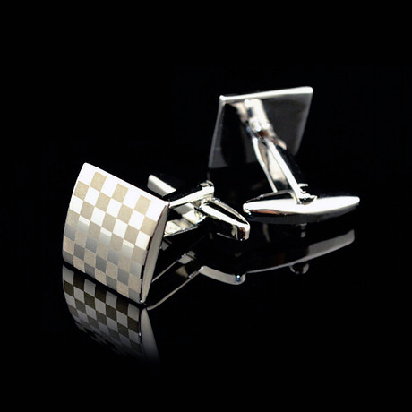 Exclusive Cufflinks + Gift Box // Silver Squares (OS)