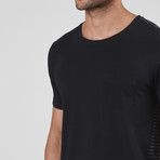 Essential Fashion Crew Neck Shirt // Gray Stripe + Black (XL)