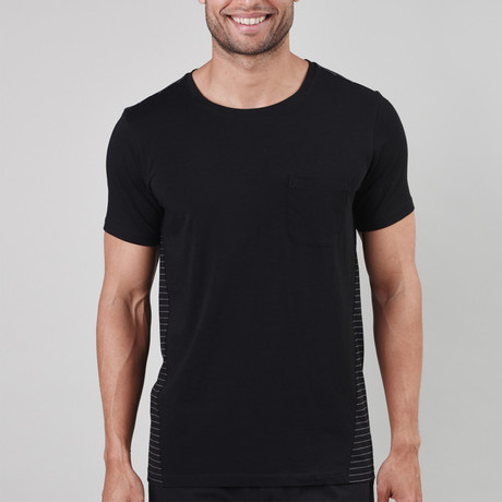 Essential Fashion Crew Neck Shirt // Gray Stripe + Black (XS)