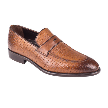 Weave Embossed Penny Loafer // Tobacco Straw (Euro: 39)