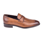 Weave Embossed Penny Loafer // Tobacco Straw (Euro: 39)