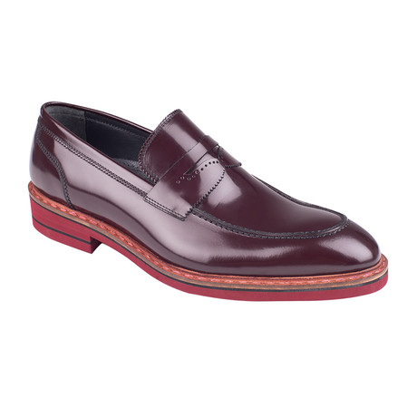 Patent Leather Penny Loafer // Burgundy (Euro: 39)