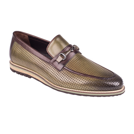Perforated Loafer // Green Straw (Euro: 39)