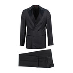 Brunello Cucinelli // Satin Trim Double Breasted Tuxedo Suit // Gray (Euro: 46)