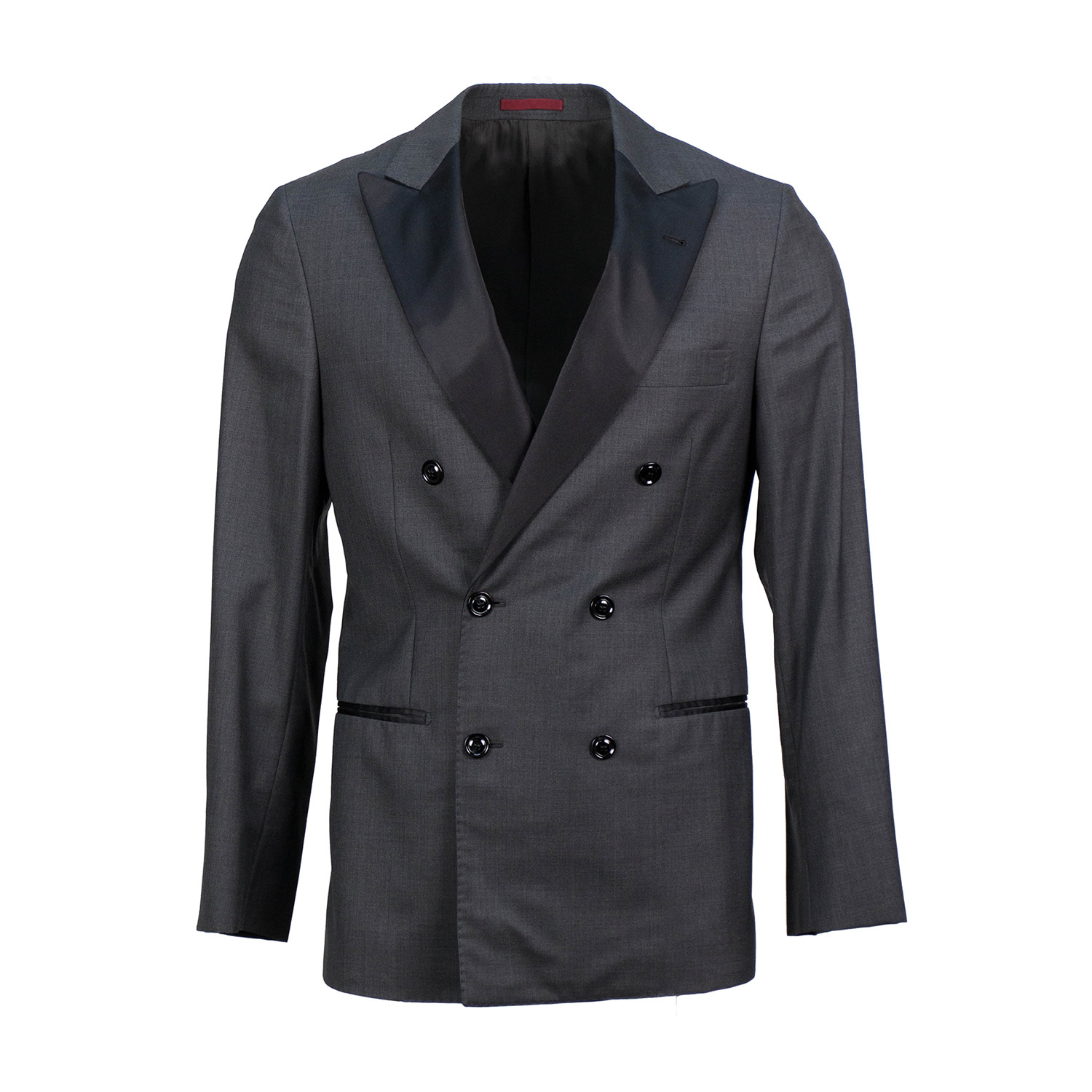 Brunello Cucinelli // Satin Trim Double Breasted Tuxedo Suit // Gray ...