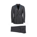 Brunello Cucinelli // Wool Blend Satin Trim Double Breasted Tuxedo Suit // Gray (Euro: 48)