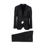Wool Satin Peak Lapels Tuxedo Suit // Black (Euro: 50)