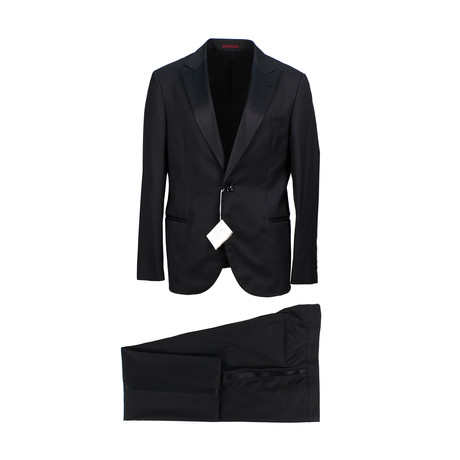 Wool Silk Satin Lapels Tuxedo Suit // Black (Euro: 46)