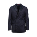 Brunello Cucinelli // Cashmere Satin Trim Double Breasted Tuxedo Suit // Blue (Euro: 50)