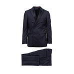 Brunello Cucinelli // Cashmere Satin Trim Double Breasted Tuxedo Suit // Blue (Euro: 54)