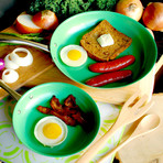 Color Stainless Steel Open Frypan Set // 8" + 11" // Set of 2 (Black)