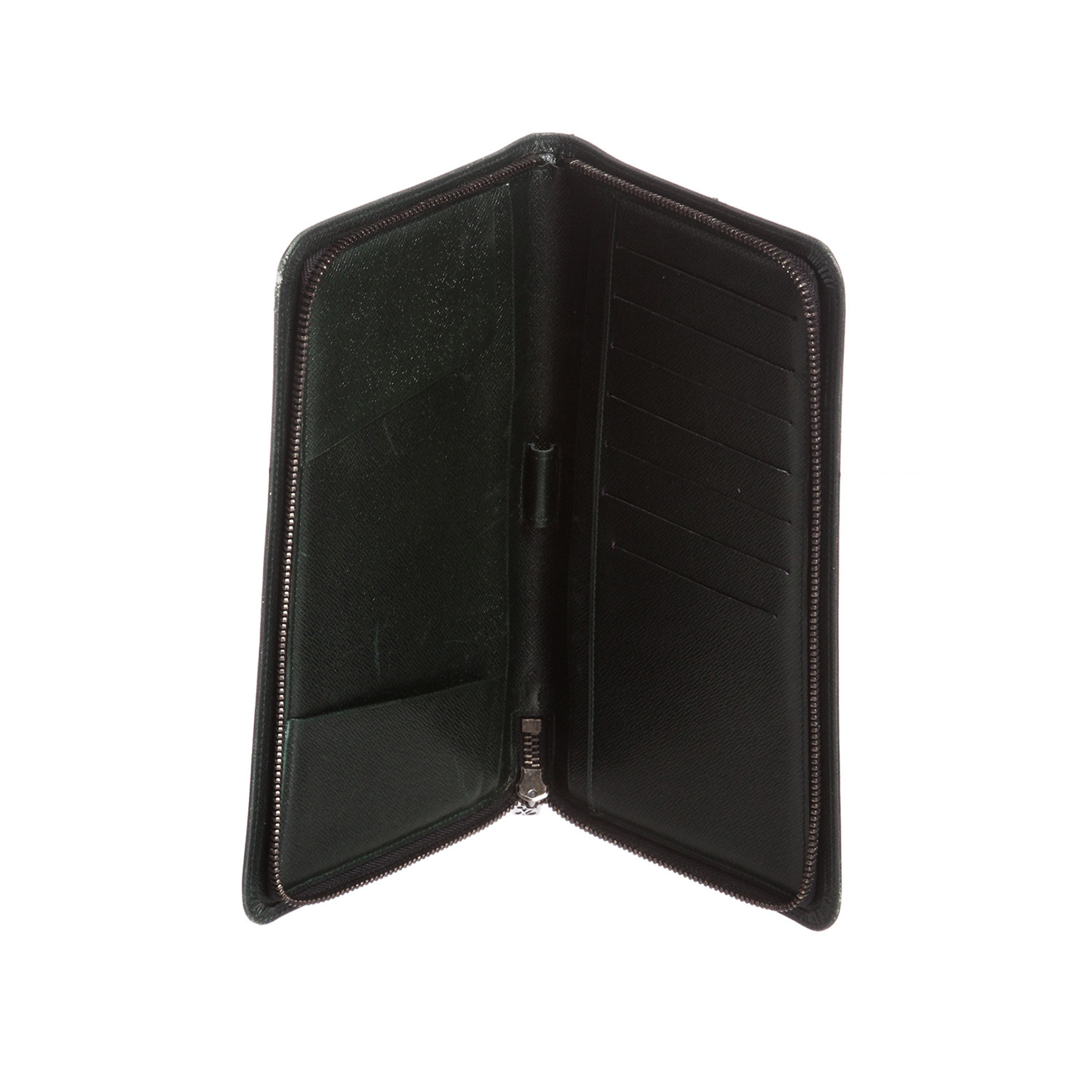 Louis Vuitton // Green Taiga Leather Porte Valeurs Organizer Wallet // Green // Pre-Owned - Pre ...
