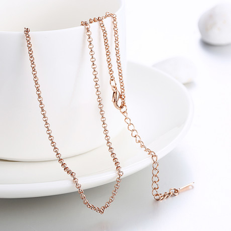 Rose Gold Classic Chain Necklace (16"L)