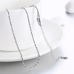 White Gold Classic Chain Necklace (16"L)