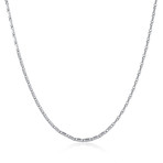 White Gold Box Chain Necklace (16"L)