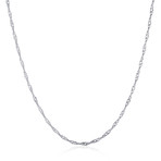 White Gold Singapore Chain Necklace (16"L)