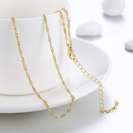 Gold Singapore Chain Necklace (16"L)