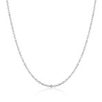 White Gold Simple Chain Necklace (16"L)