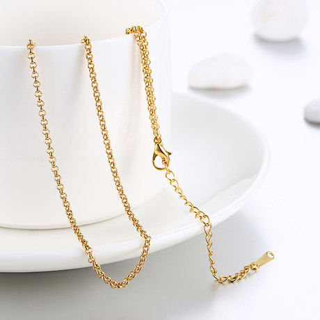 Gold Venetian Chain Necklace (16"L)