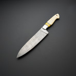 Turquoise Stone Bone Santoku Chef Knife