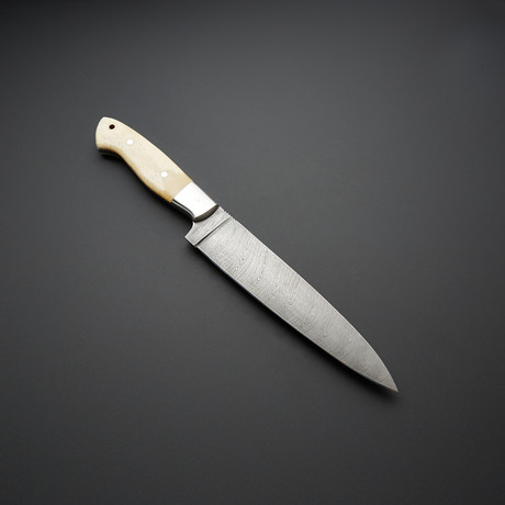 Twist Damascus Bone Santoku Chef Knife // 7.25"