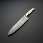 Twist Damascus Bone Santoku Chef Knife // 8.75"