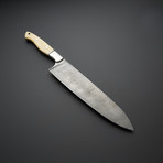 Twist Damascus Bone Santoku Chef Knife // 8.75"
