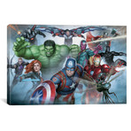 Avengers Assemble // Classic Full Team In Zoom (26"W x 18"H x 0.75"D)