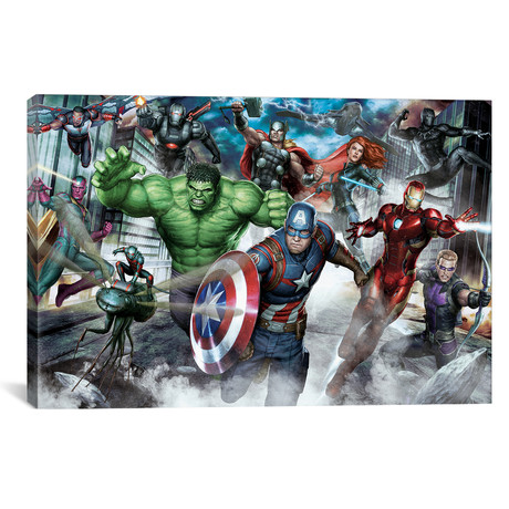 Avengers Assemble // Classic Full Team Urban Battle (26"W x 18"H x 0.75"D)