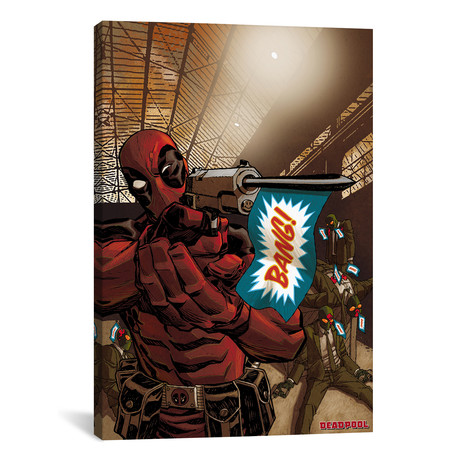 Deadpool // 2008 #26 // Deadpool Posing With A "BANG!" Gun (26"W x 18"H x 0.75"D)