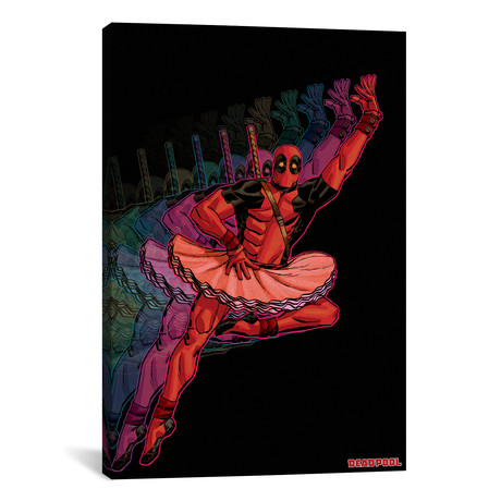Deadpool // 2008 #58 // Deadpool Leaping In A Ballet Tutu (26"W x 18"H x 0.75"D)