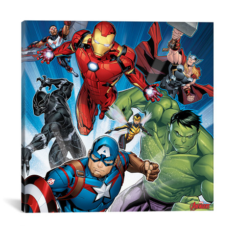 Marvel's Avengers // Group In Action (18"W x 18"H x 0.75"D)