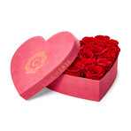 Red Roses // Red Suede Heart Box