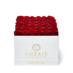 Red Roses // White Suede Box