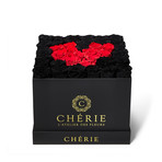 Red Heart Roses // Black Suede Box