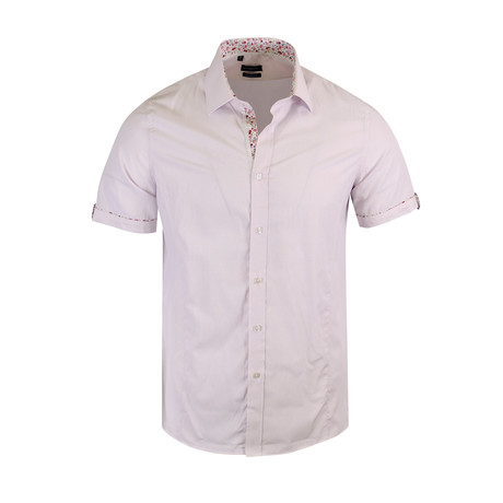 Francesco Modern-Fit Short-Sleeve Dress Shirt // Pink (XS)