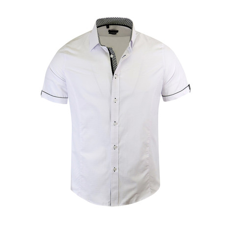 Nicola Modern-Fit Short-Sleeve Dress Shirt // White (XS)