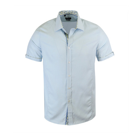 Francesco Modern-Fit Short-Sleeve Dress Shirt // Turquoise (XS)