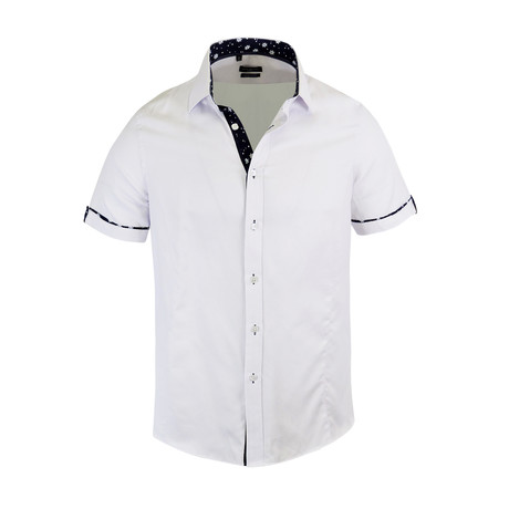 Gabriel Modern-Fit Short-Sleeve Dress Shirt // White (XS)
