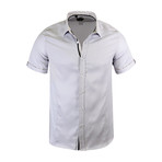 Lorenzo Modern-Fit Short-Sleeve Dress Shirt // Grey (S)