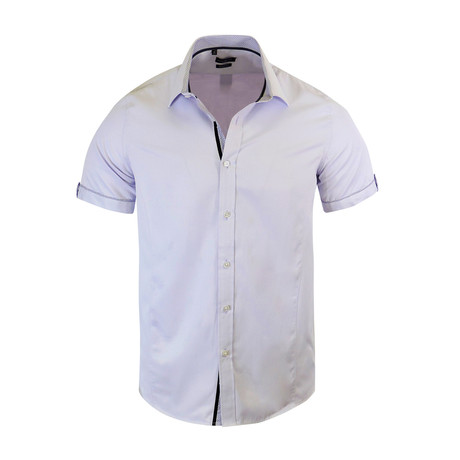 Andrea Modern-Fit Short-Sleeve Dress Shirt // Lavender (XS)