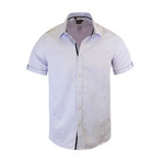 Andrea Modern-Fit Short-Sleeve Dress Shirt // Lavender (L)