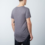 Frayed Scoop Short-Sleeve Tee // Charcoal (XS)