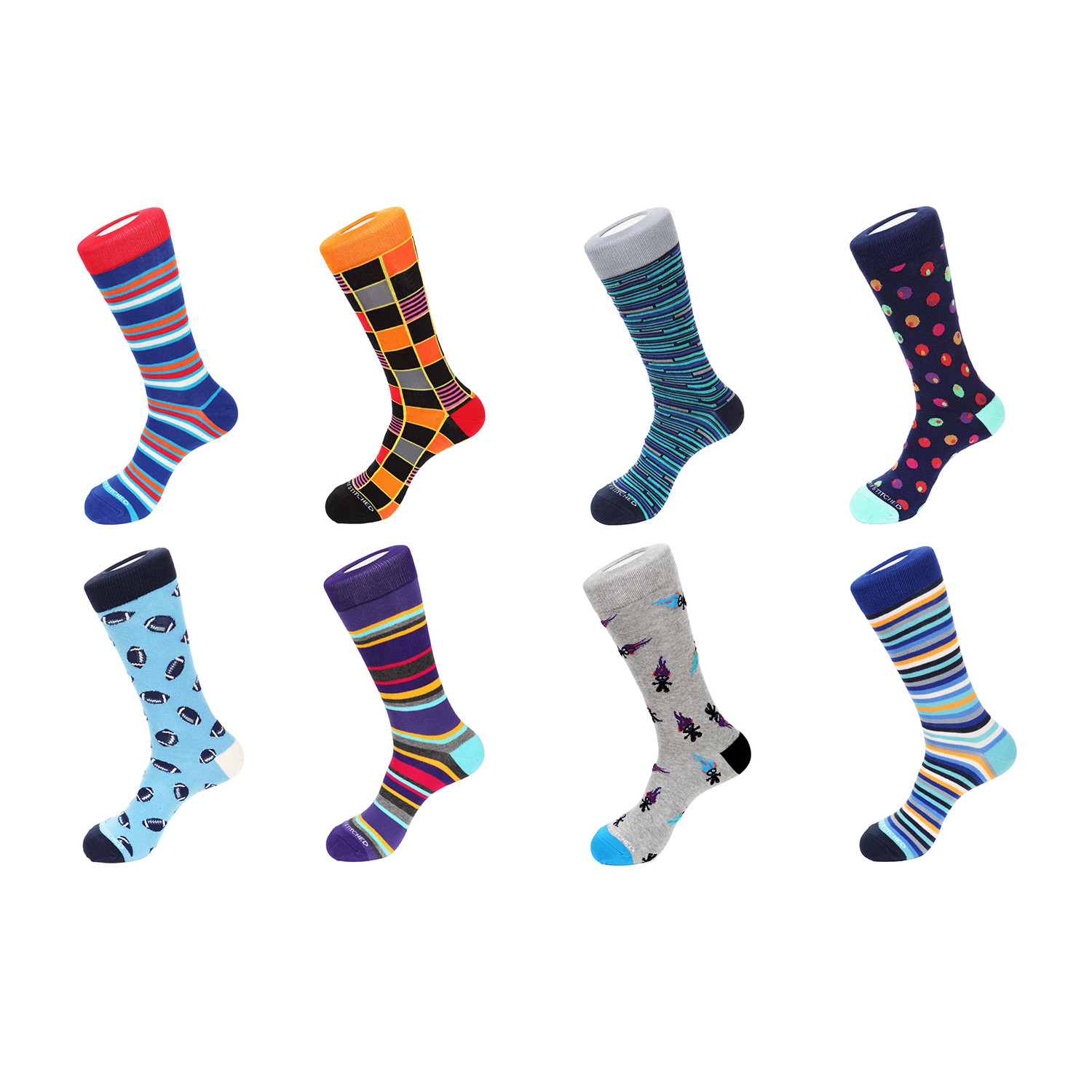 Crew Socks // Blaze // 8 Pack Combo Set - Unsimply Stitched - Touch of ...