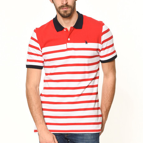 Striped Polo // Red (Small)